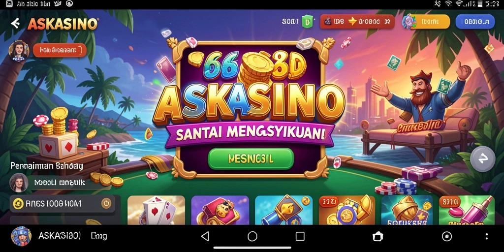 Tangkapan layar utama dari gameplay seru ASKASINO yang menggambarkan kesenangan.