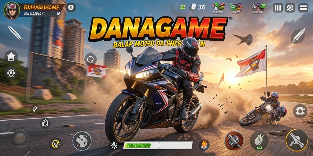 Tampilan memukau gameplay balap motor di DANAGAME.