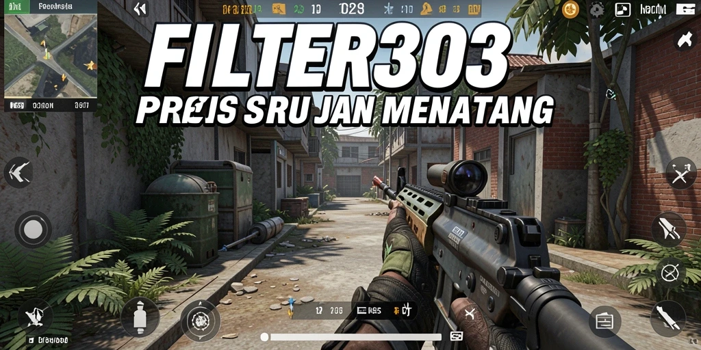 Screenshot menunjukkan aksi seru dalam gameplay FPS FILTER303.