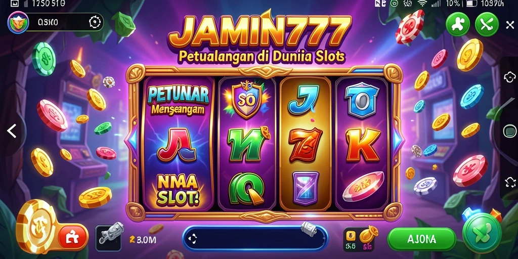 Screenshot menunjukkan gameplay JAMIN777 dengan putaran Slot yang menarik.