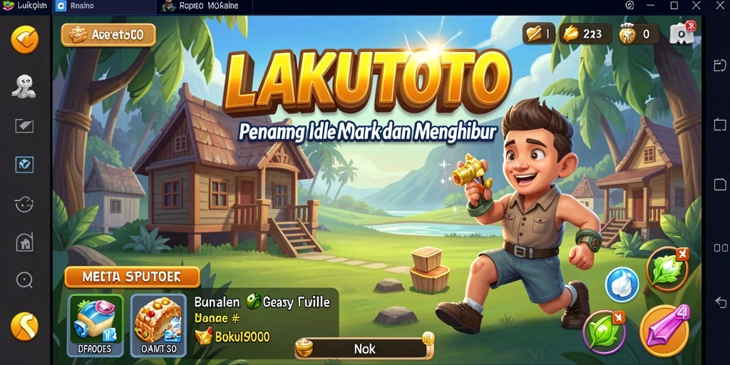 Screenshot gameplay <strong>LAKUTOTO</strong> menampilkan aksi seru dengan elemen Idle yang menarik.
