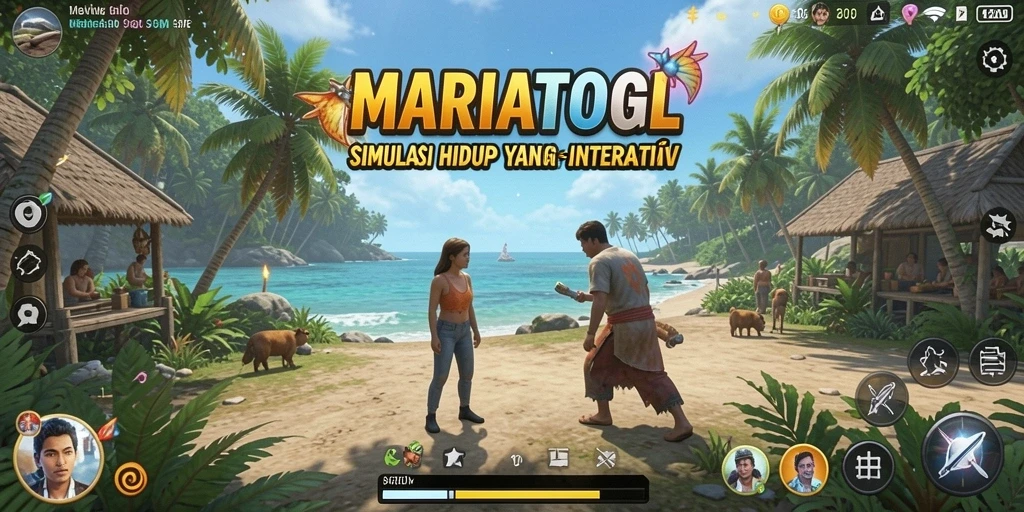 Screenshot gameplay MARIATOGL yang menampilkan beragam aktivitas interaktif.