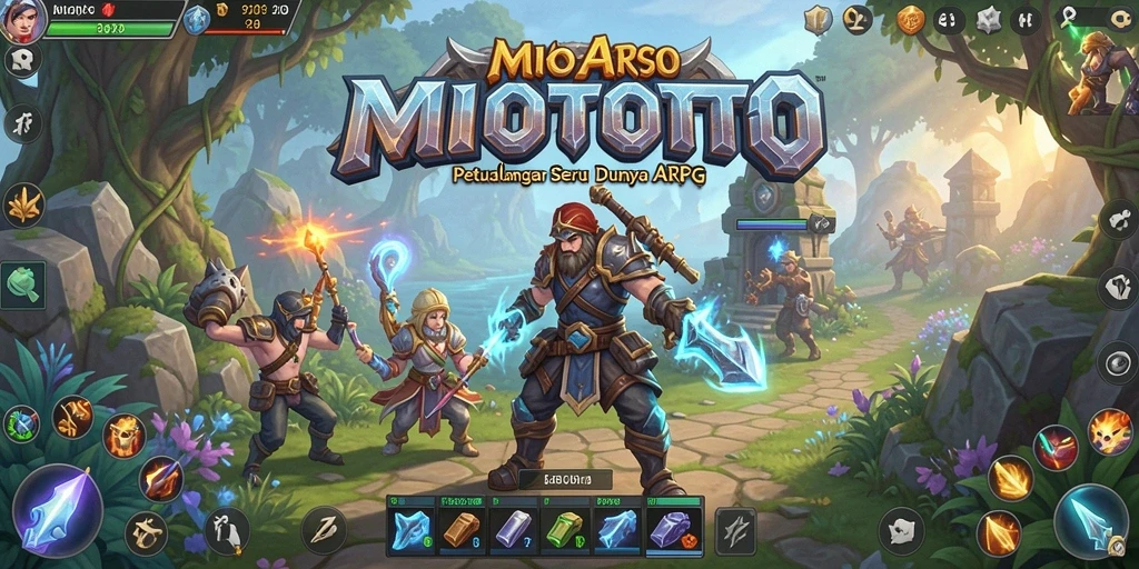 Tangkapan layar utama MIOTOTO menampilkan aksi pertarungan yang mendebarkan dalam dunia ARPG.