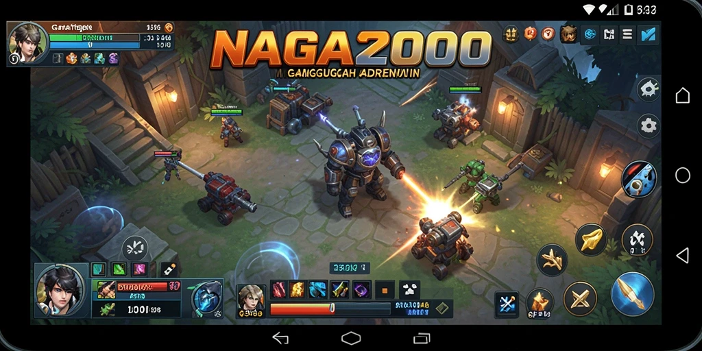 Screenshot menampilkan aksi strategi di dalam NAGA2000.