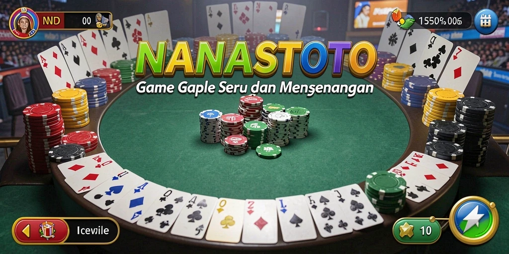 Screenshot gameplay NANASTOTO menampilkan keseruan bermain Gaple.