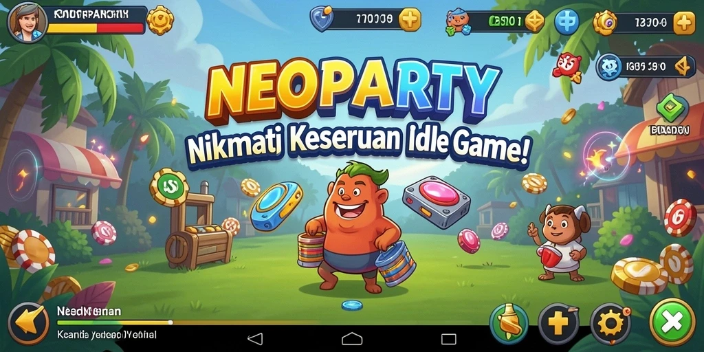Tampilan gameplay NEOPARTY yang asyik dan interaktif.