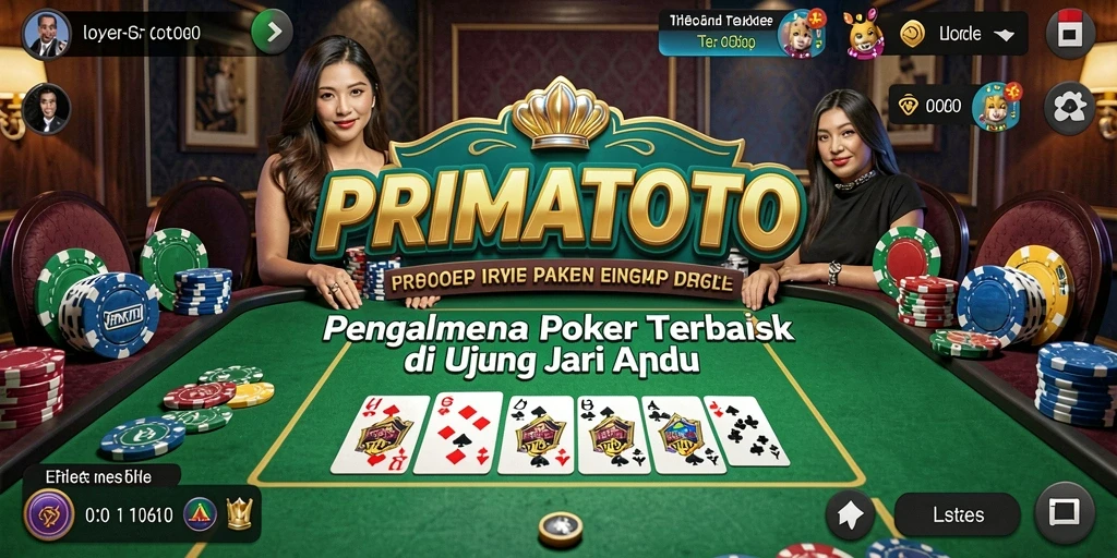 Tampilan gameplay Poker yang seru dan menantang di PRIMATOTO.