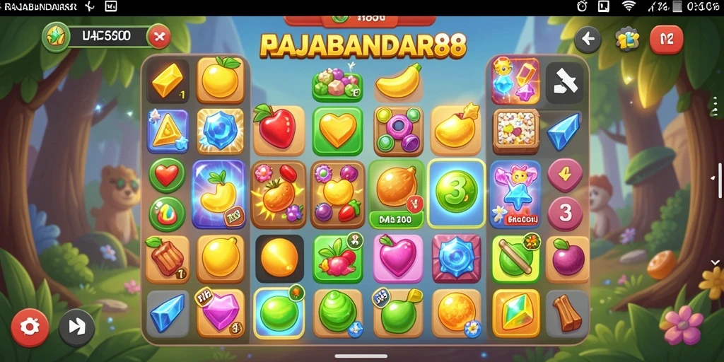 Tampilan gameplay seru di RAJABANDAR88 saat mencocokkan benda.