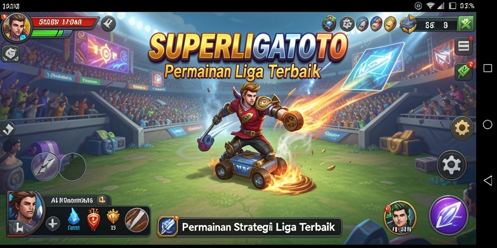 Tampilan gameplay mendebarkan dari SUPERLIGATOTO di arena liga.