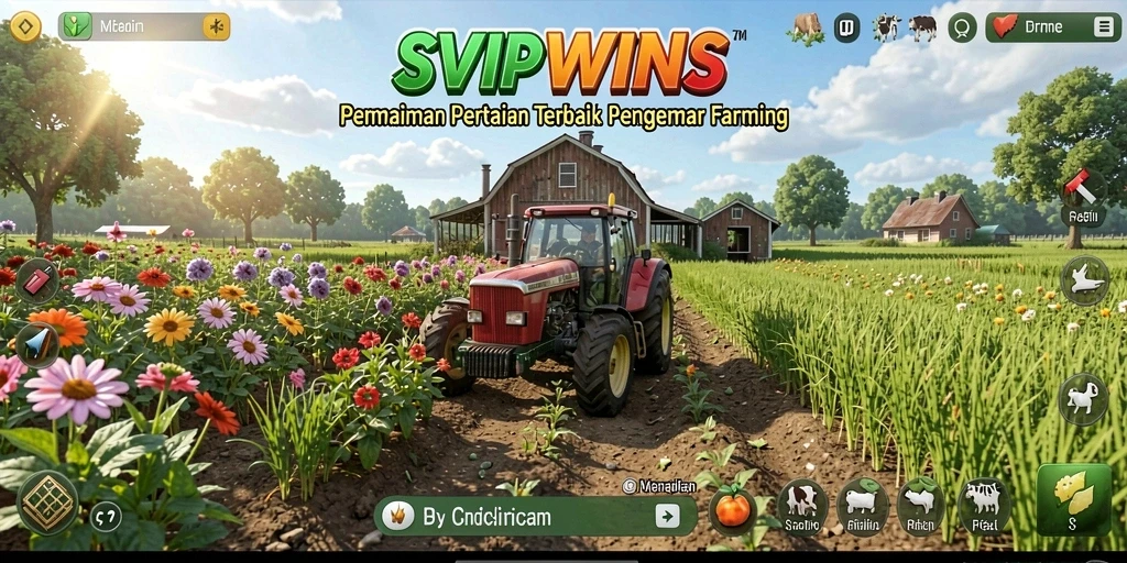 Gameplay SVIPWINS yang menarik dalam bertani dan mengelola lahan.