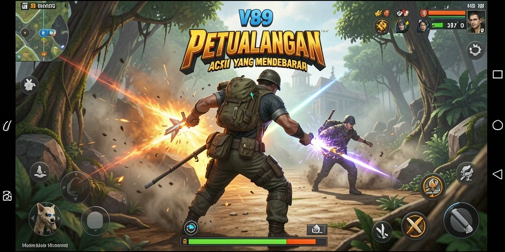 Tampilan gameplay V89 dengan aksi yang mendebarkan dan grafis menakjubkan.