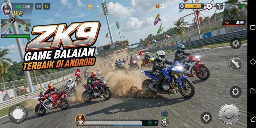 Gameplay balapan seru dengan grafis menakjubkan di ZK9.